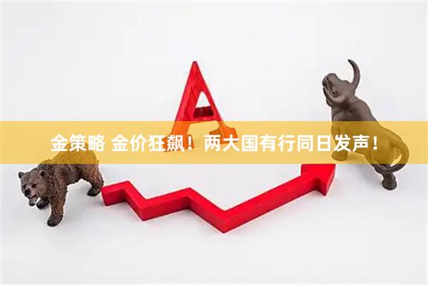 金策略 金价狂飙！两大国有行同日发声！