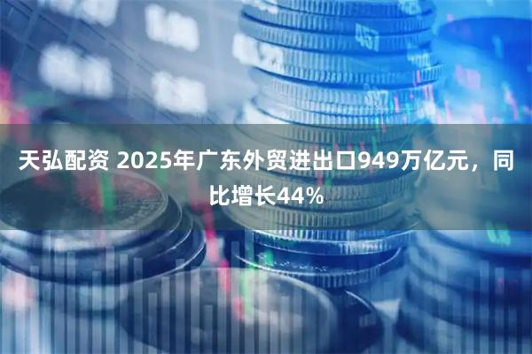 天弘配资 2025年广东外贸进出口949万亿元，同比增长44%